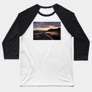 Coucher de soleil sur une plage de Nouvelle Zélande Baseball T-Shirt